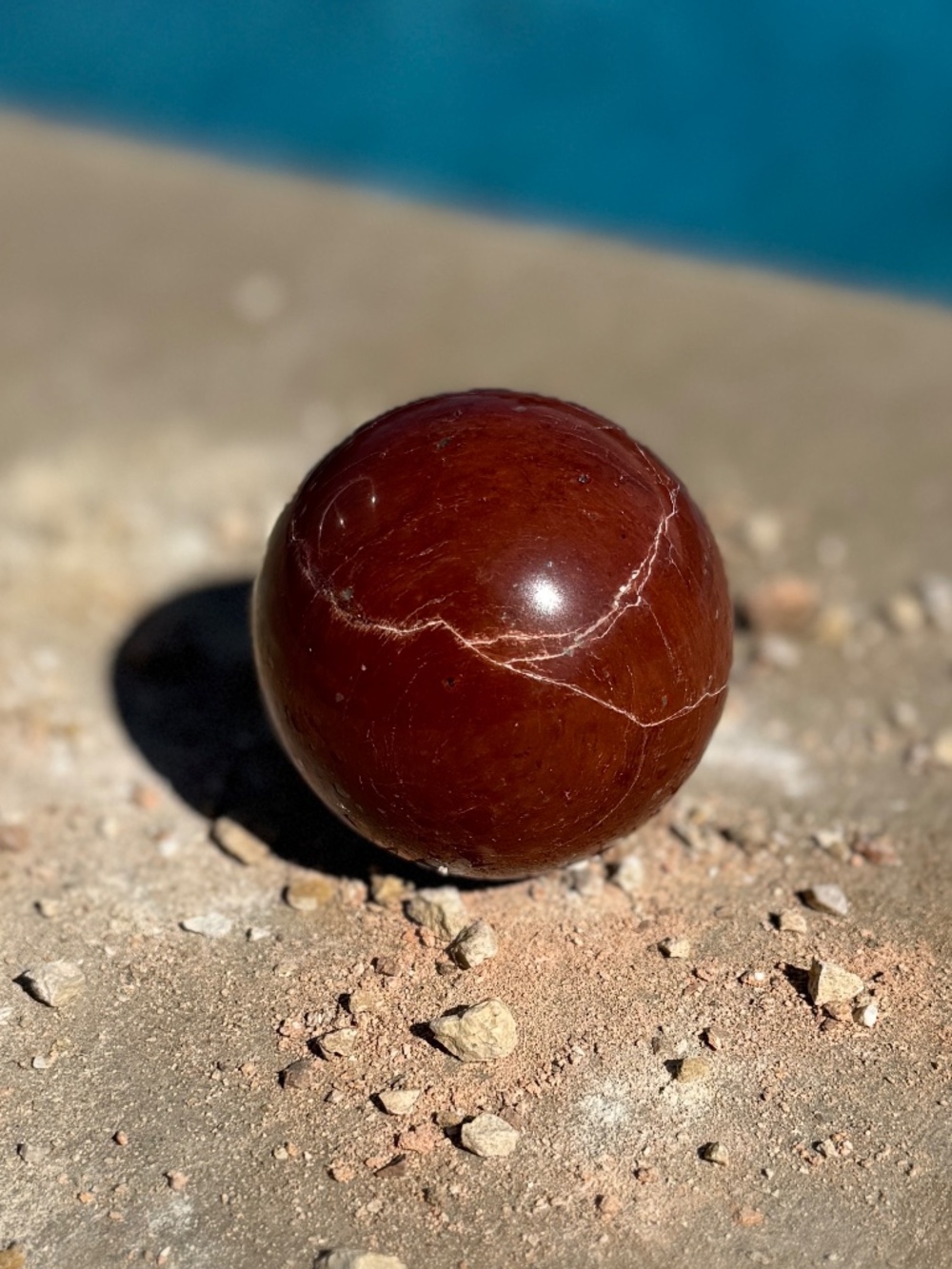 AAA Australian Deep Red Cinnabar Jasper Crystal Sphere - Picture 3 of 9